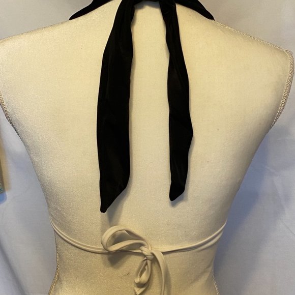 Nice! Victoria's Secret ~ Black & White Stripe Front Slip Bikini Top ~ Sz. S/P - Picture 2 of 7